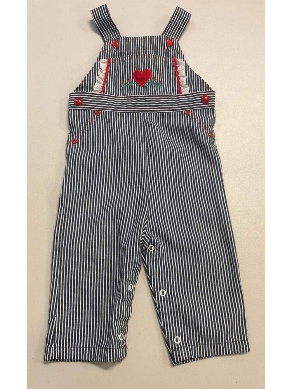 NWT Vintage 80s Healthtex Heart design Overalls 18M